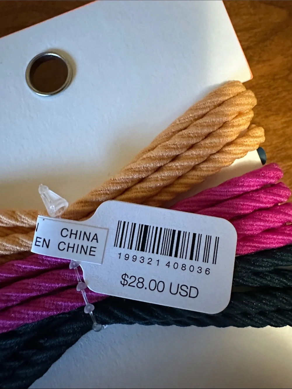 Free People Assorted 6 pack Color Hair Ties - Pink, Yellow & Navy NWT